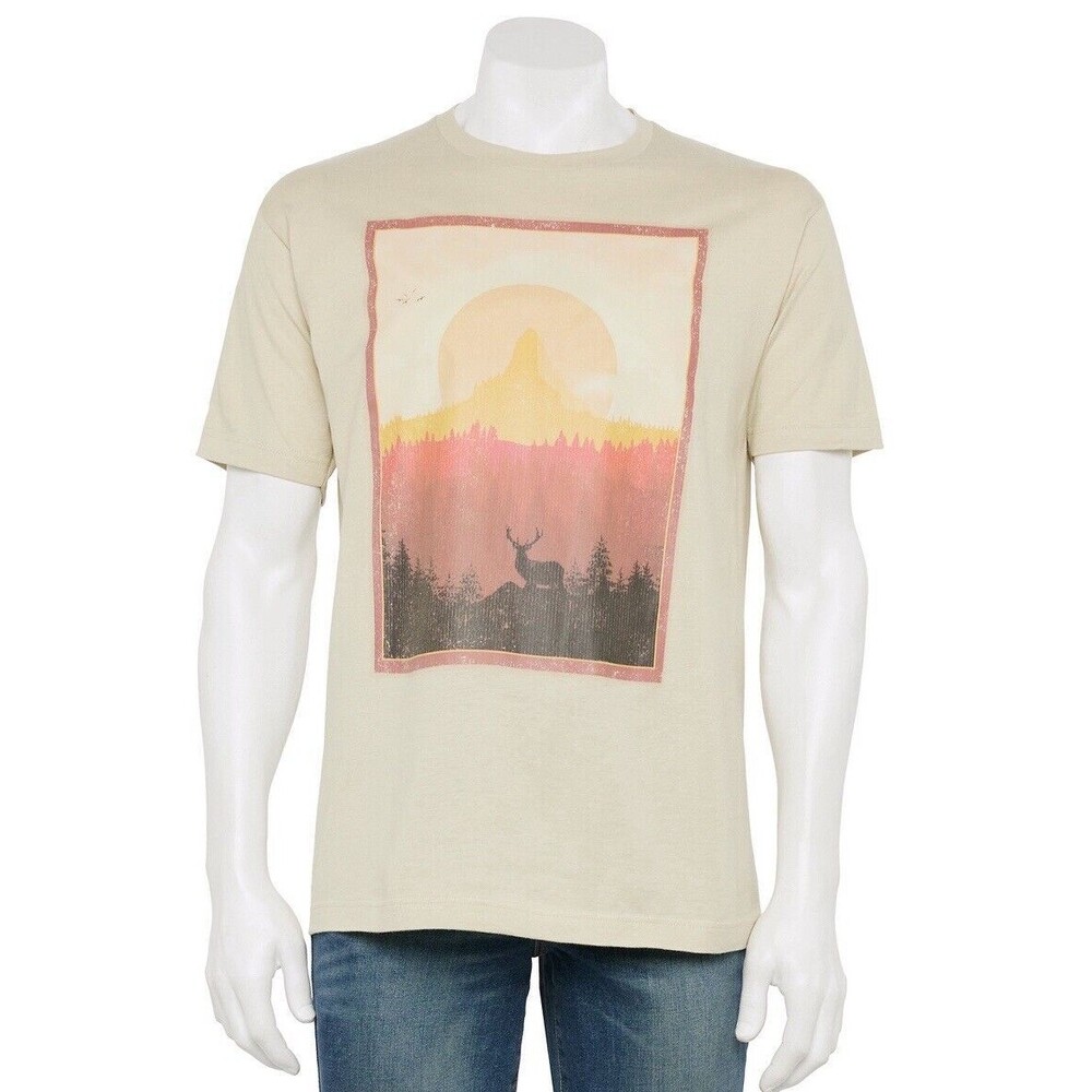 Bioworld society black Canyon graphic T-shirt beige size extra large 100% cotton